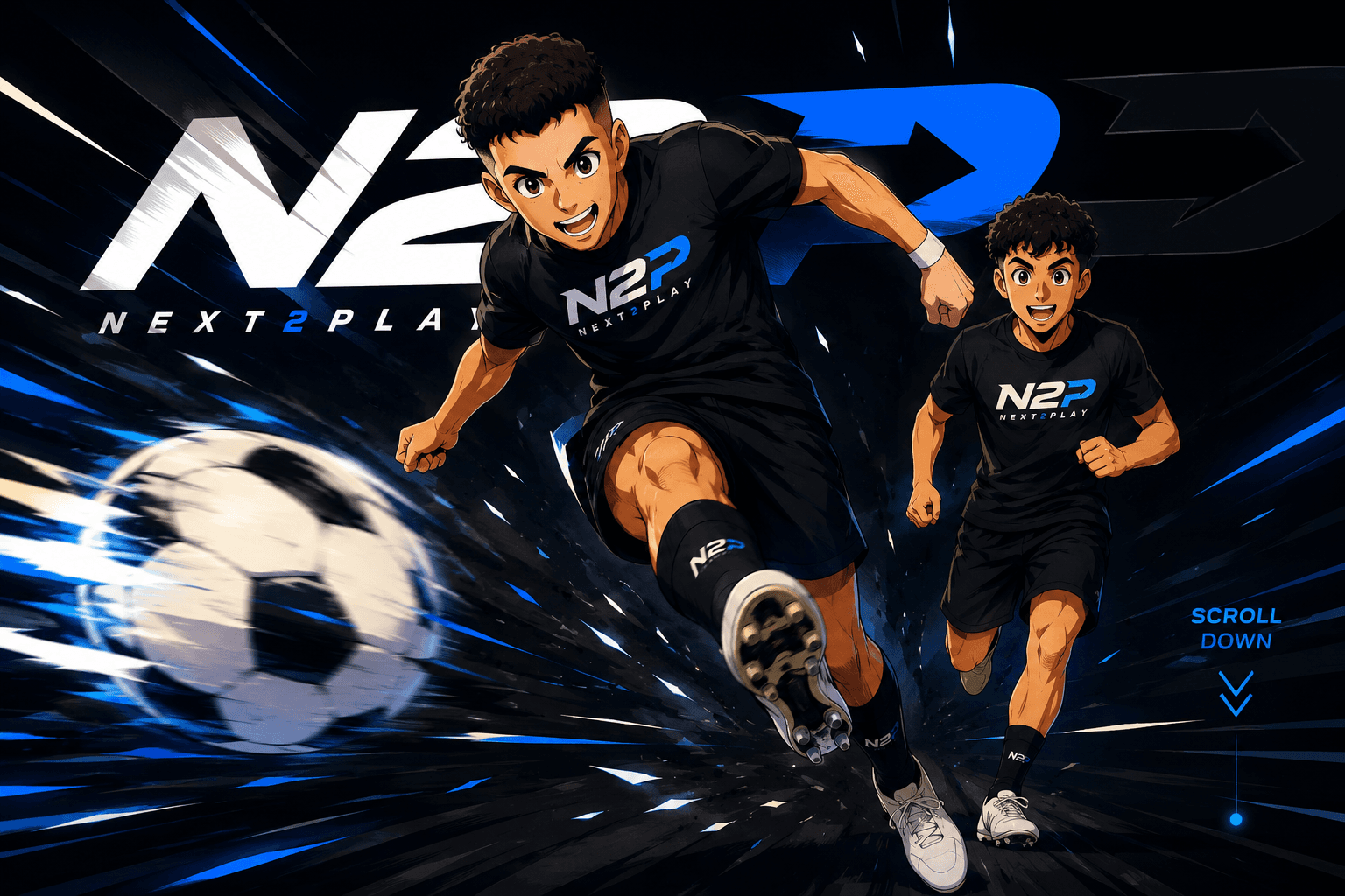 Ilustración de Next 2 Play: jugadores golpeando el balón